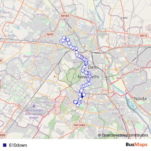 610down bus Line Map