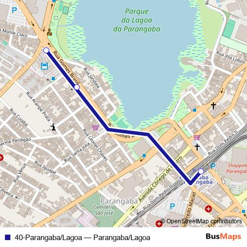 40-Parangaba/Lagoa bus Line Map