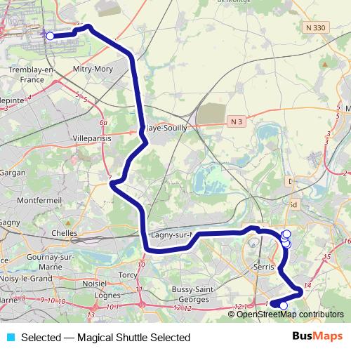 Selected bus Line Map