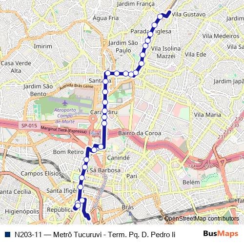 N203-11 bus Line Map