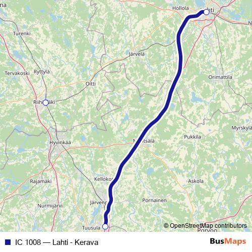 IC 1008 rail Line Map