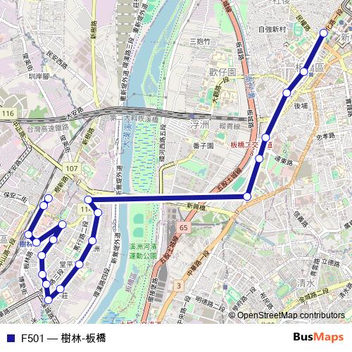 F501 bus Line Map