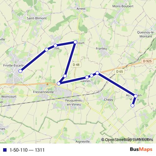 1-50-110 bus Line Map