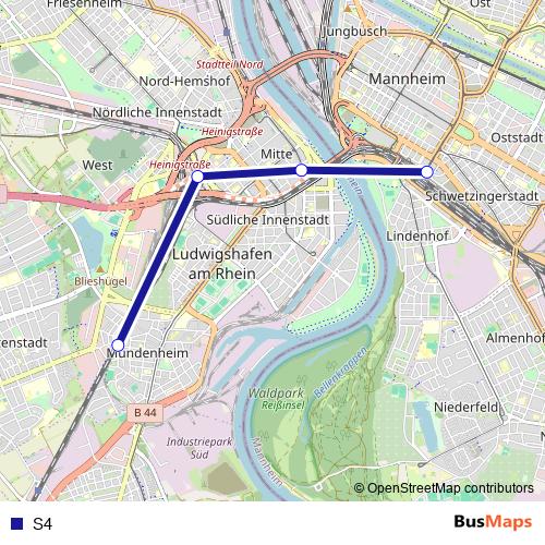 S4 bus Line Map