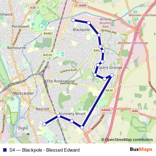 S4 bus Line Map
