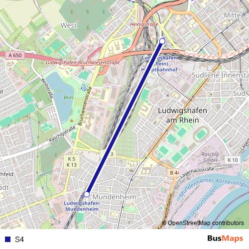 S4 bus Line Map