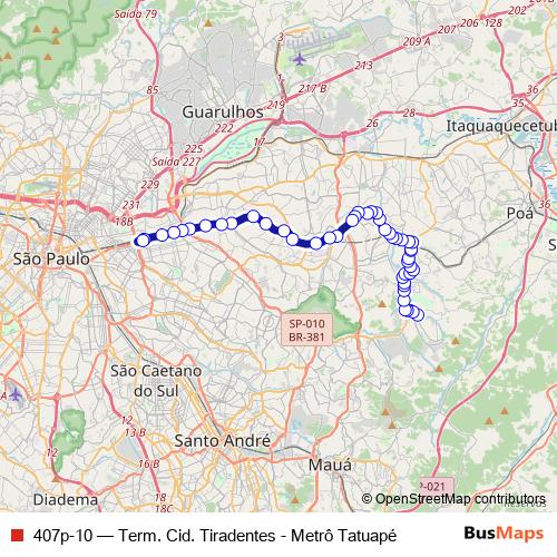 407p-10 bus Line Map