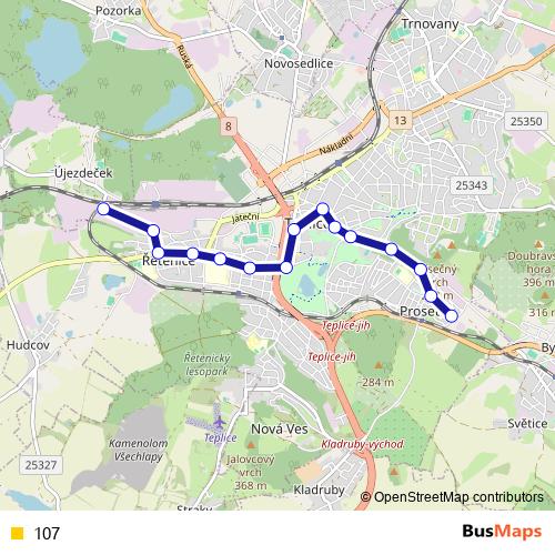107 trolleybus Line Map