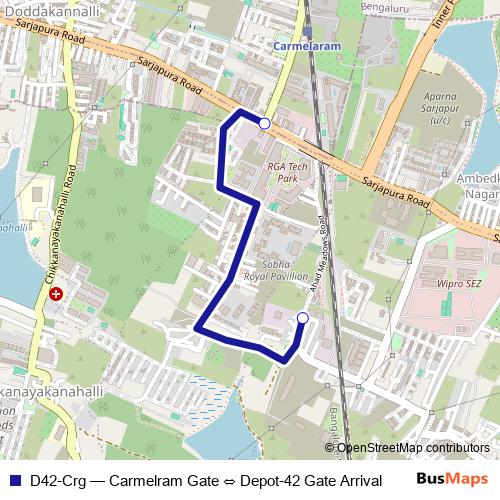 D42-Crg bus Line Map