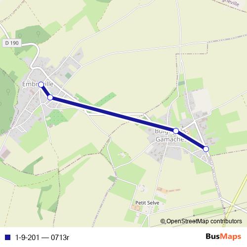 1-9-201 bus Line Map