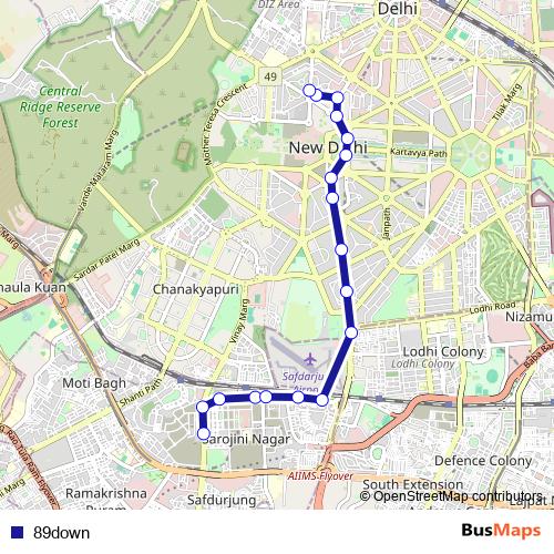 89down bus Line Map