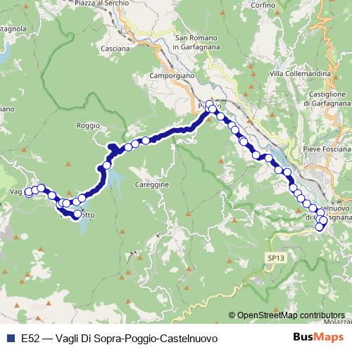 E52 bus Line Map