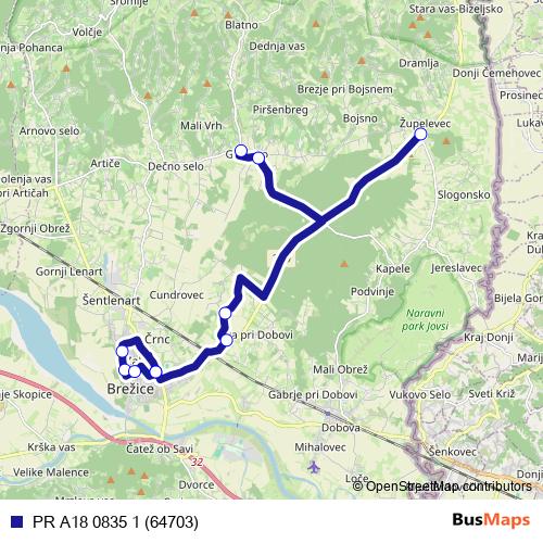 PR A18 0835 1 (64703) bus Line Map