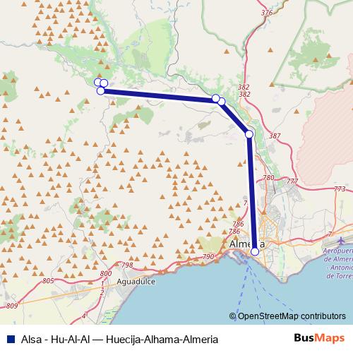 Alsa - Hu-Al-Al bus Line Map