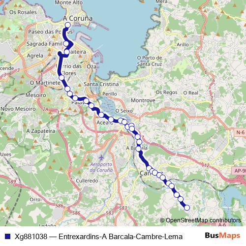 Xg881038 bus Line Map