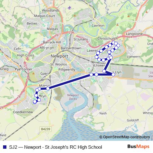 SJ2 bus Line Map