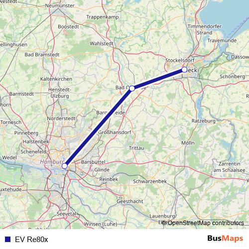EV Re80x bus Line Map