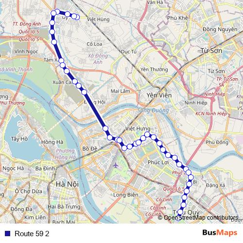 Route 59 2 bus Line Map