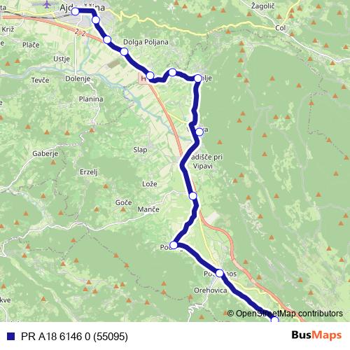 PR A18 6146 0 (55095) bus Line Map