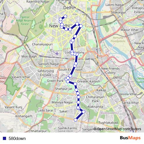 580down bus Line Map