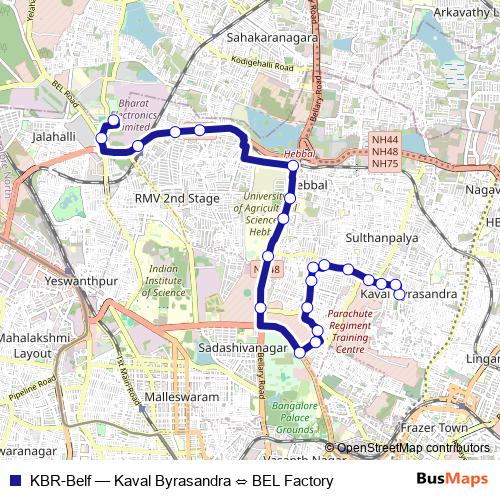 KBR-Belf bus Line Map