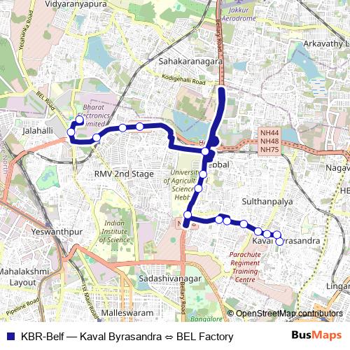 KBR-Belf bus Line Map