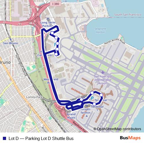 Lot D bus Line Map