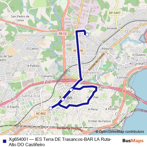 Xg654001 bus Line Map
