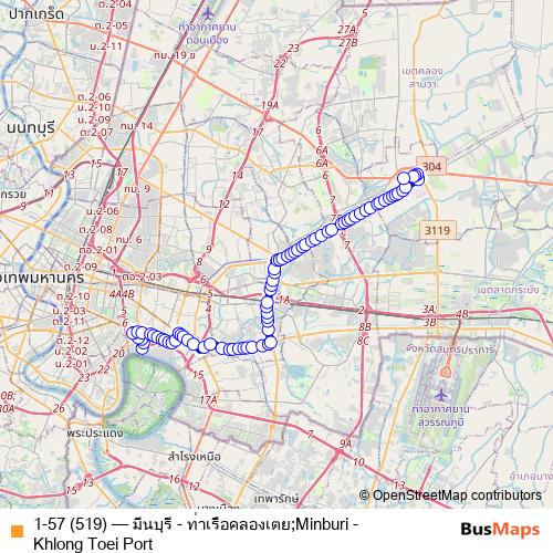 1-57 (519) bus Line Map