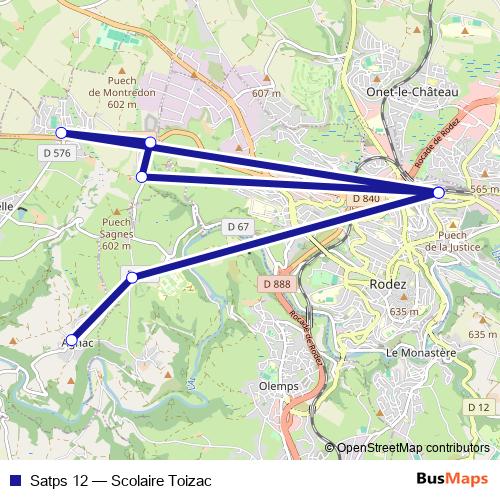 Satps 12 bus Line Map