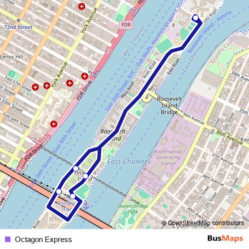 Octagon Express bus Line Map