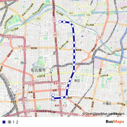 栄１２ bus Line Map