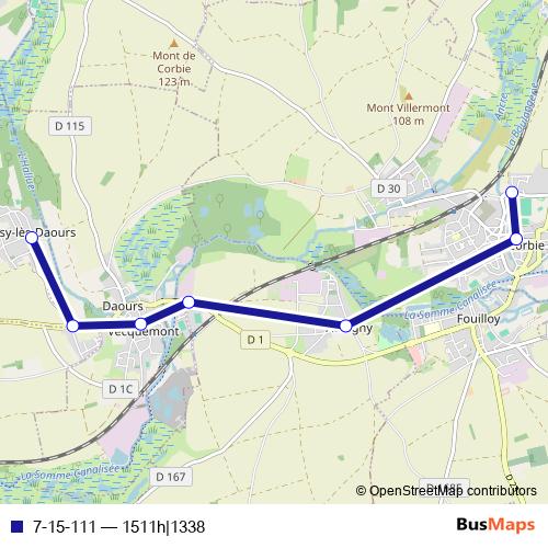 7-15-111 bus Line Map