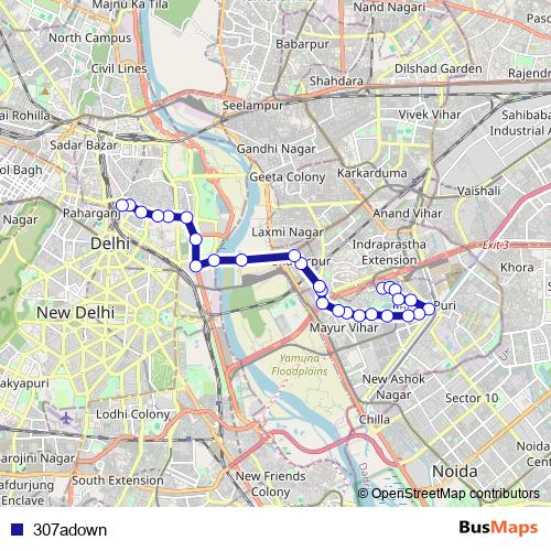 307adown bus Line Map