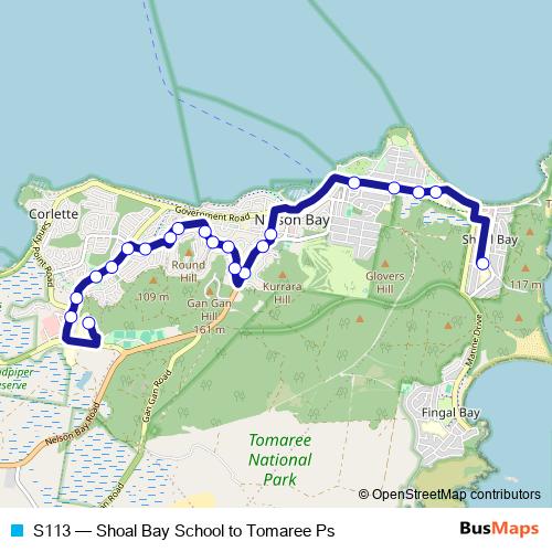 S113 bus Line Map