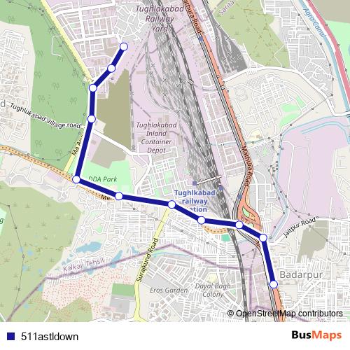 511astldown bus Line Map