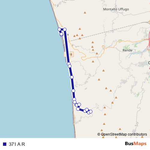 371 A R bus Line Map