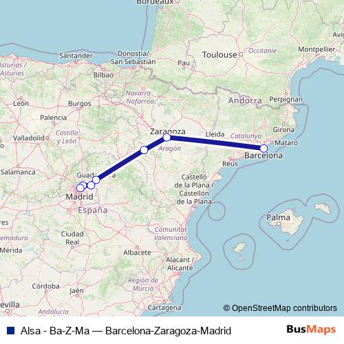 Alsa - Ba-Z-Ma bus Line Map