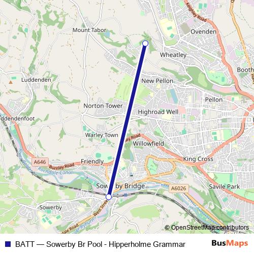 BATT bus Line Map