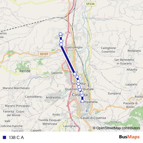 138 C A bus Line Map