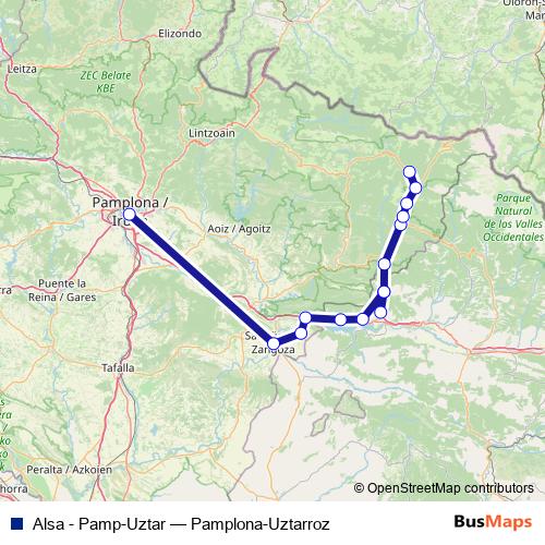 Alsa - Pamp-Uztar bus Line Map