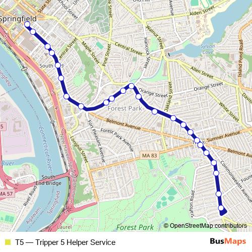 T5 bus Line Map