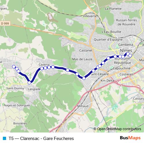 T5 bus Line Map