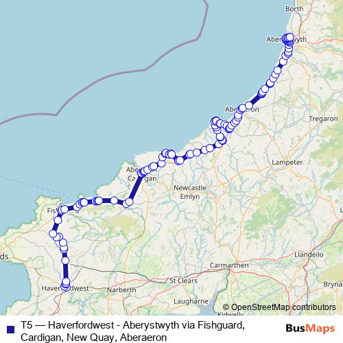 T5 bus Line Map