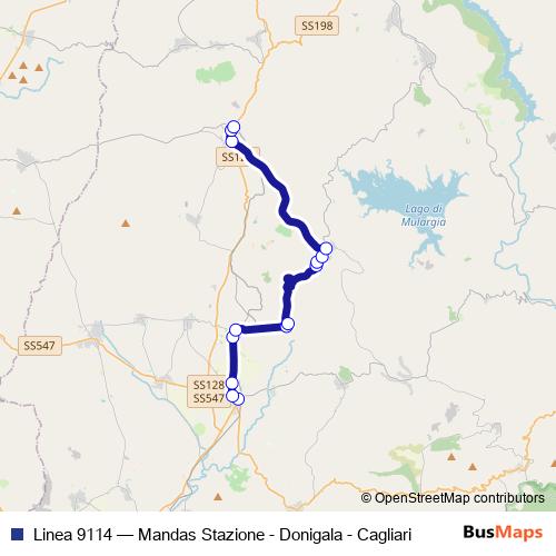 Linea 9114 bus Line Map