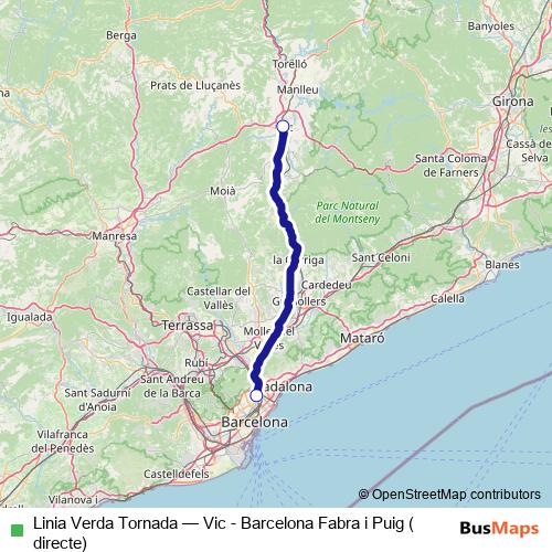 Linia Verda Tornada bus Line Map