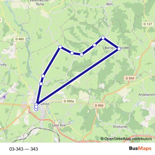 03-343 bus Line Map
