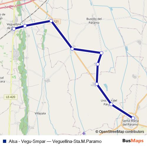 Alsa - Vegu-Smpar bus Line Map