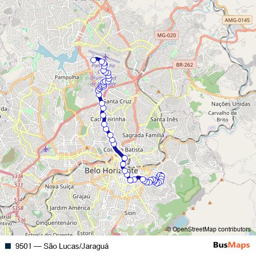 9501 bus Line Map