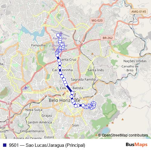9501 bus Line Map